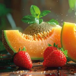 MELON AND STRAWBERRY GELEE...