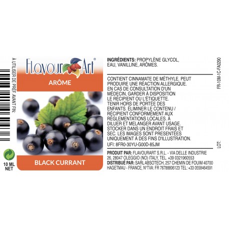 BLACKCURRANT (GROSEILLE) - 10ml FA0290 BLACKCURRANT (GROSEILLE) - 10ml FA0290